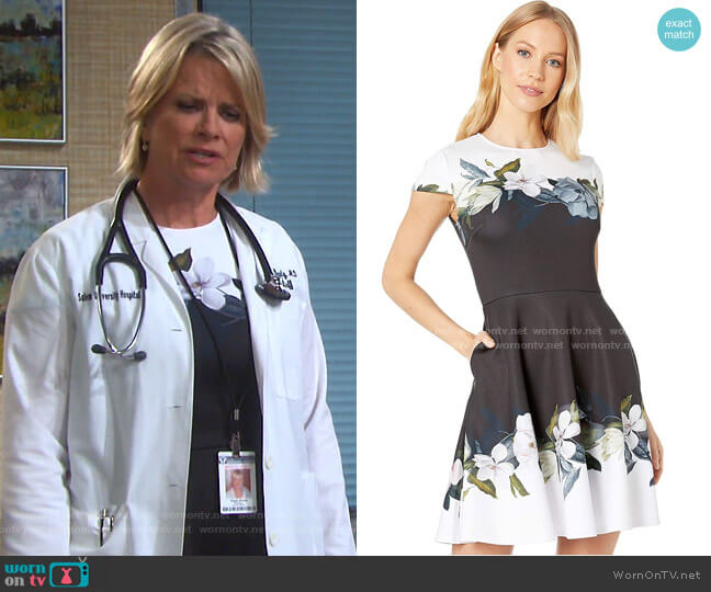 Ted Baker Louva Opal Print Dress worn by Kayla Brady (Mary Beth Evans) on Days of our Lives