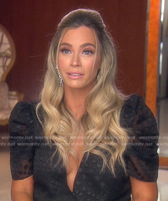 Teddi’s black polka dot sheer top on The Real Housewives of Beverly Hills