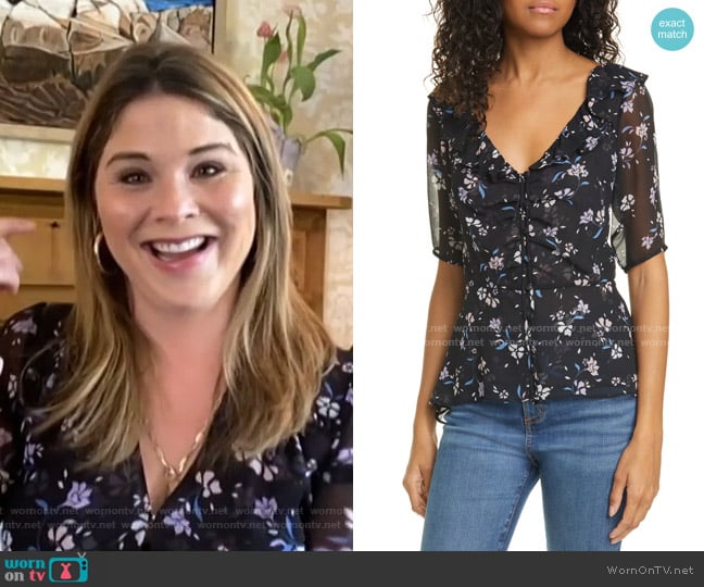 Veronica Beard Ayia Silk Chiffon Blouse worn by Jenna Bush Hager on Today