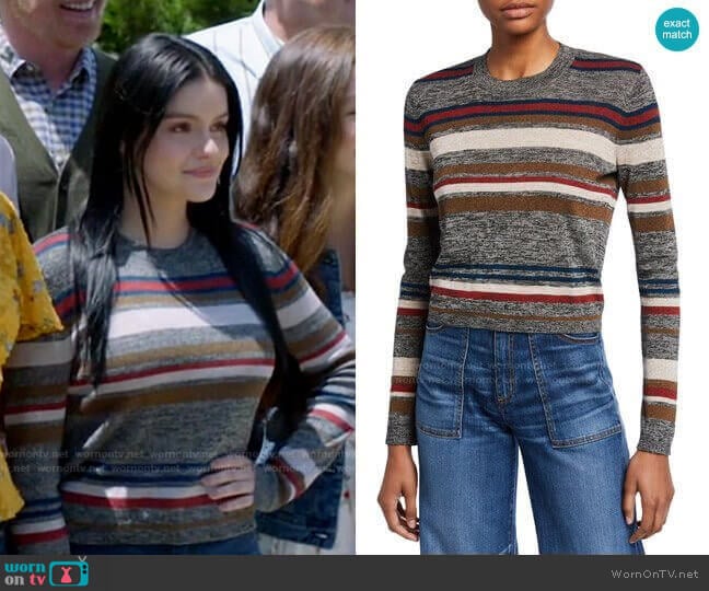 Veronica Beard Jora Cropped Striped Pullover worn by Alex Dunphy (Ariel Winter) on Modern Family