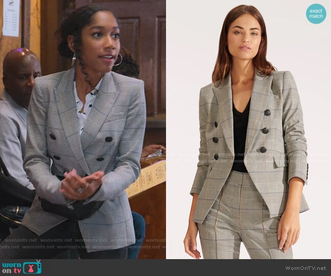Veronica Beard Miller Dickey Jacket worn by Drea Barris (Iman Benson) on BlackAF