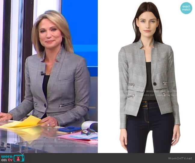 Veronica Beard Paloma Zipper Jacket worn by Amy Robach on Good Morning America