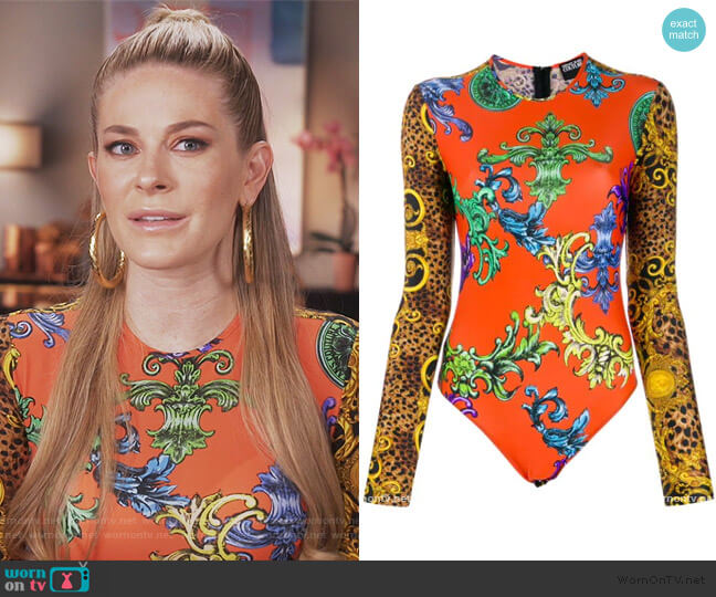 Versace Baroque-print body worn by Leah McSweeney on The Real Housewives of New York City