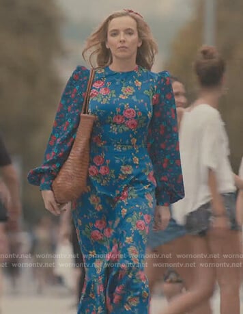Villanelle’s blue floral maxi dress on Killing Eve