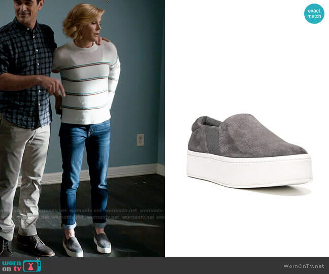 Vince Warren Slip-On Platform Suede Sneakers worn by Claire Dunphy (Julie Bowen) on Modern Family