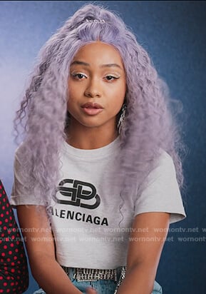 Chloe’s white Balenciaga logo tee on BlackAF