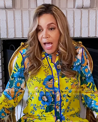 Sunny’s yellow floral piping blouse on The Real Housewives of New York City