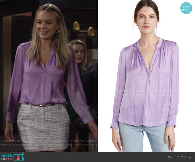 Zadig &Voltaire Tink Satin Tunic worn by Abby Newman (Melissa Ordway) on The Young and the Restless