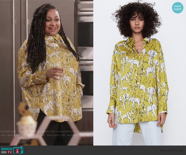 Zara Printed Oversized Shirt