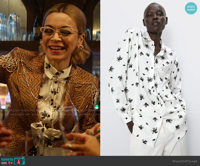 Zara Floral Print Shirt worn by Pepper Smith (Julia Chan) on Katy Keene