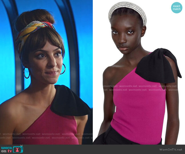 Zara Asymmetrical Top with Bow worn by Zari Tomaz (Tala Ashe) on Legends of Tomorrow