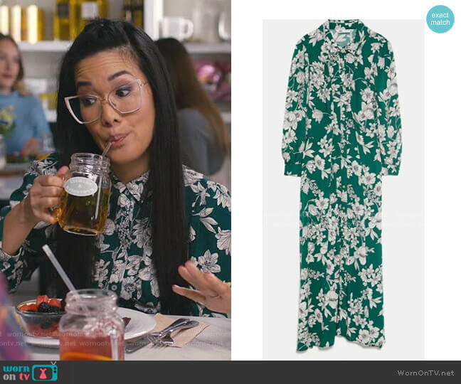 Zara Printed Shirt Dress worn by Doris (Ali Wong) on American Housewife