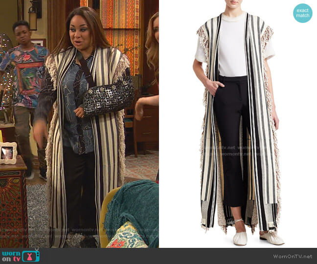 3.1 Phillip Lim Berber Fringed Long Knit Vest worn by Raven Baxter (Raven-Symoné) on Ravens Home