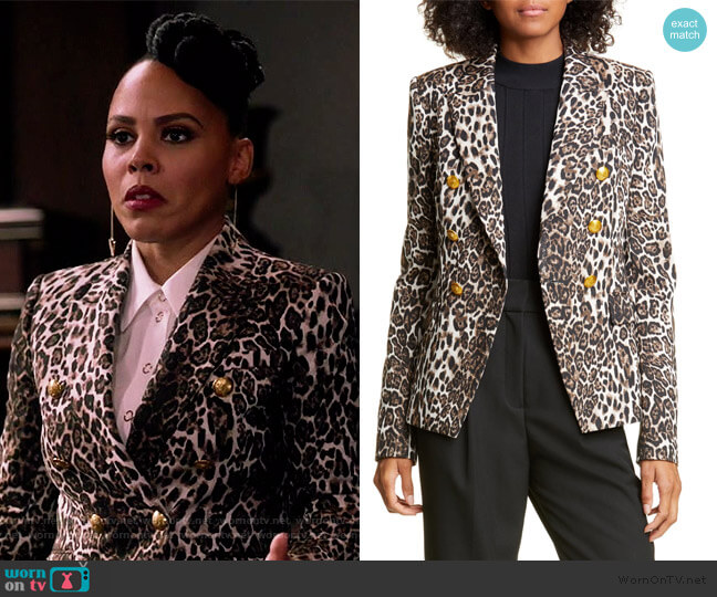 A.L.C. Alton Leopard Print Jacket worn by Tegan Price (Amirah Vann) on How to Get Away with Murder