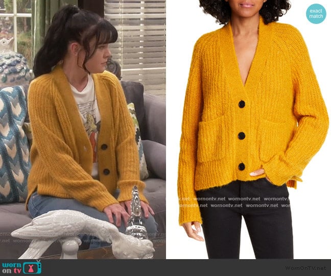 A.L.C. Cleveland Button Cardigan worn by Jackie (Pauley Perrette) on Broke