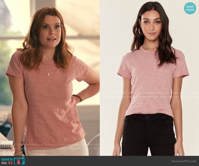 ATM Anthony Thomas Melillo Schoolboy Crewneck Tee worn by Maddie Townsend (JoAnna Garcia Swisher) on Sweet Magnolias