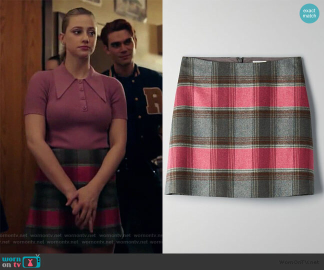 Aritzia Plaid Mini Skirt worn by Betty Cooper (Lili Reinhart) on Riverdale