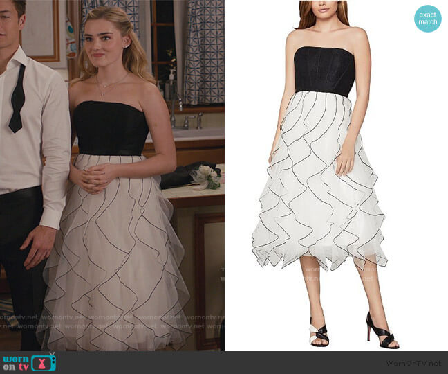 Bcbgmaxazria Strapless Ruffled Dress worn by Taylor Otto (Meg Donnelly) on American Housewife