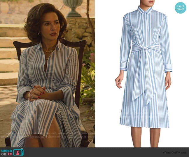 BOSS Debrana Cotton Stripe Shirtdress