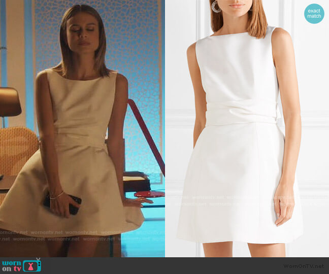 Brandon Maxwell Silk-faille mini dress worn by Noa Hamilton (Nathalie Kelley) on The Baker and the Beauty