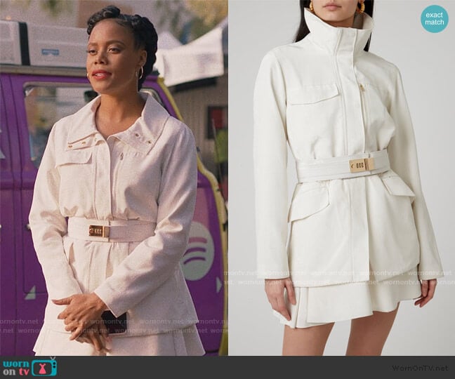 Brandon Maxwell Parka Faille Mini Dress worn by Condola (Christina Elmore) on Insecure
