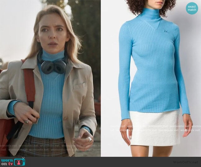 Courreges Turtleneck Sweatshirt worn by Villanelle (Jodie Comer) on Killing Eve