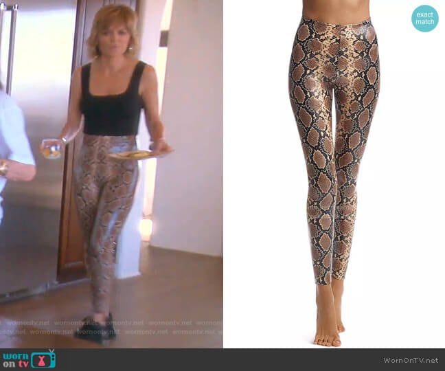 Commando Faux Leather Animal Print Leggings worn by Lisa Rinna on The Real Housewives of Beverly Hills