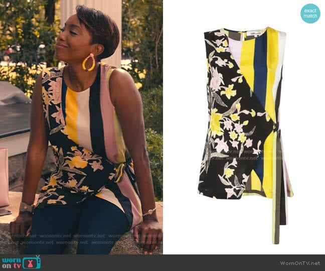 Diane von Furstenberg Sedona Top worn by Helen Decatur (Heather Headley) on Sweet Magnolias