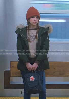 Darby’s navy backpack on Love Life