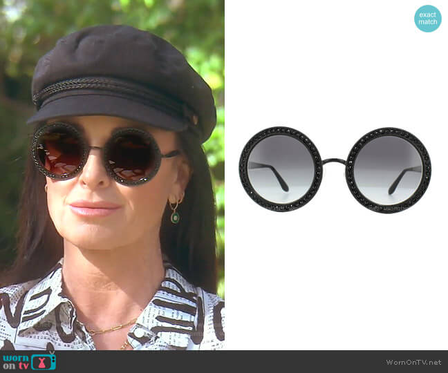 Dolce & Gabbana DG 2170B Sunglasses worn by Kyle Richards on The Real Housewives of Beverly Hills