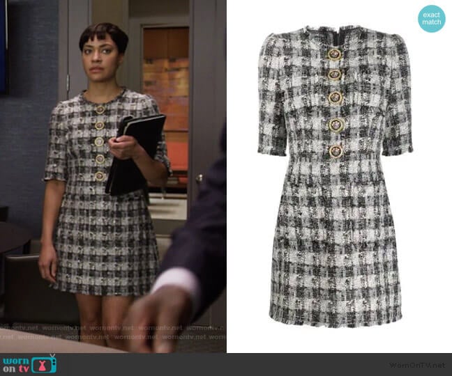 Dolce & Gabbana Tweed Short Dress worn by Lucca Quinn (Cush Jumbo) on The Good Fight