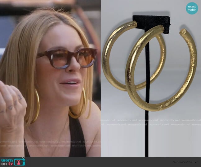 EBJ Liquid Gold Thin Hoops worn by Leah McSweeney on The Real Housewives of New York City