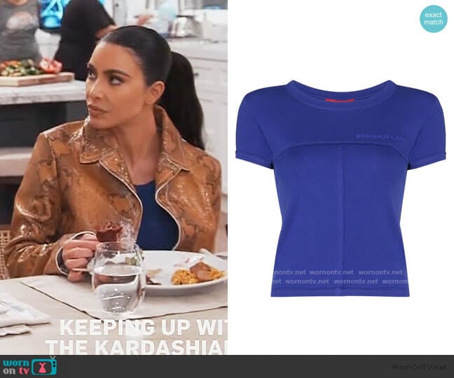 Eckhaus Latta Tonal Print Logo T-shirt worn by Kim Kardashian on Keeping Up with the Kardashians