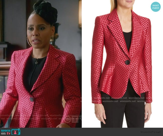 Emporio Armani Animal Jacquard Blazer worn by Tegan Price (Amirah Vann) on How to Get Away with Murder