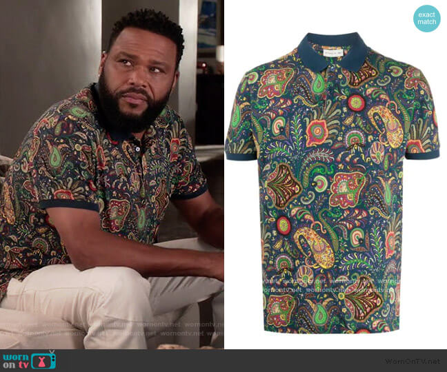 Etro Paisley Print Polo Shirt worn by Andre Johnson (Anthony Anderson) on Black-ish