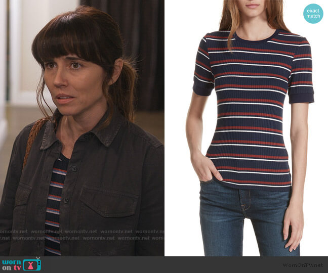 Frame 70s Fitted Tee worn by Judy Hale (Linda Cardellini) on Dead to Me