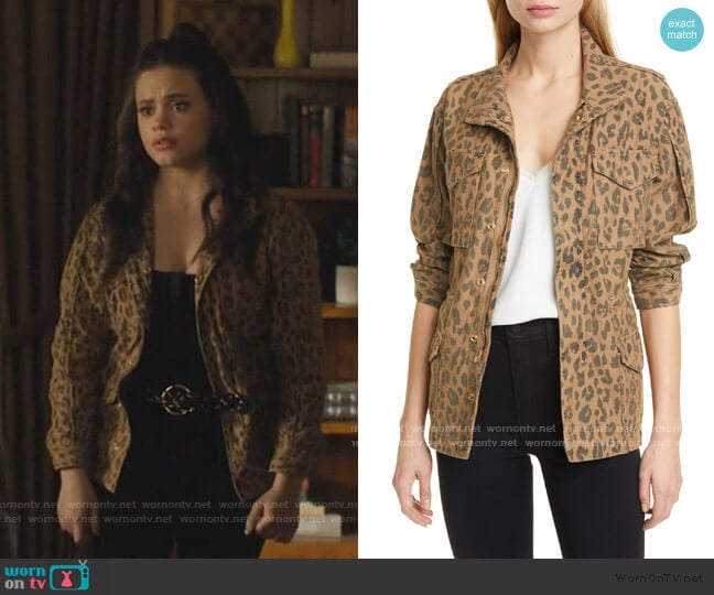Frame Spring Cheetah Service Jacket worn by Maggie Vera (Sarah Jeffery) on Charmed