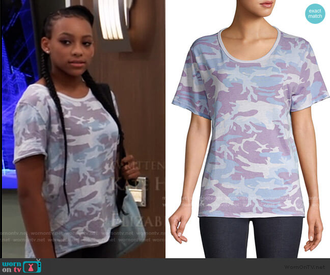 Free People Army Tee worn by Trina (Sydney Mikayla) on General Hospital