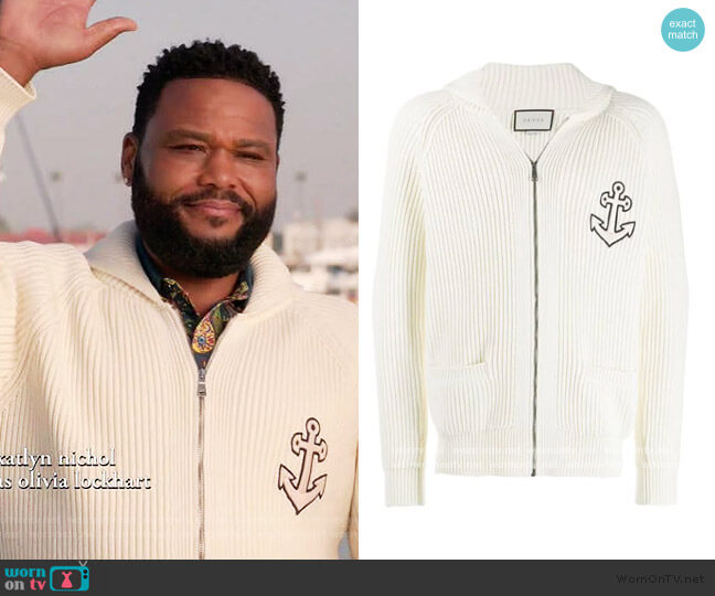 Gucci Anchor-patch Zipped Sweatshirt worn by Andre Johnson (Anthony Anderson) on Black-ish