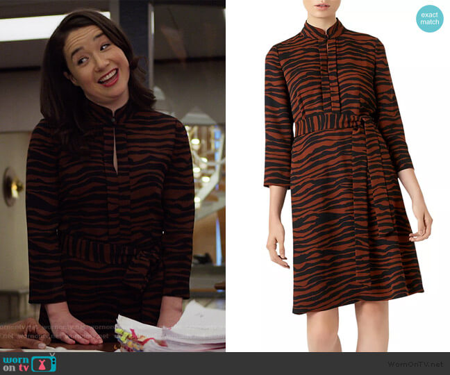 Hobbs London Lois Zebra Print Dress worn by Marissa Gold (Sarah Steele) on The Good Fight