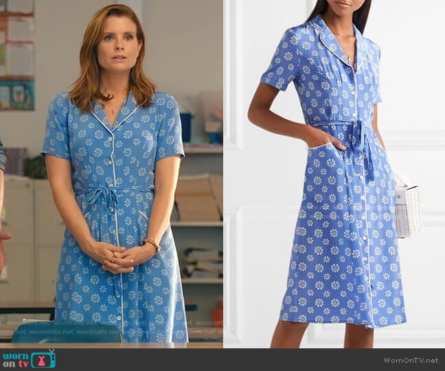 HVN Maria Floral Print Shirtdress worn by Maddie Townsend (JoAnna Garcia Swisher) on Sweet Magnolias