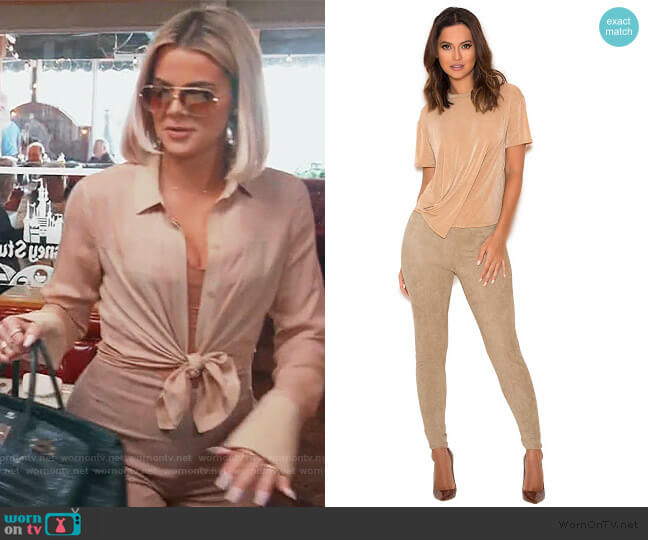 House of CB Kaman Suede Leggings worn by Khloe Kardashian on Keeping Up with the Kardashians