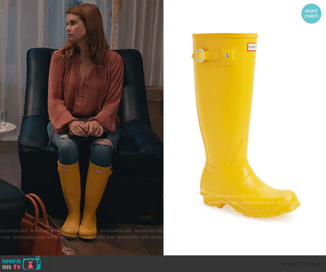 Hunter Original Tall Waterproof Rain Boot worn by Maddie Townsend (JoAnna Garcia Swisher) on Sweet Magnolias