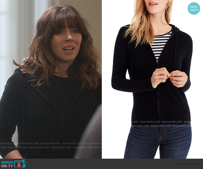 J. Crew Everyday Cashmere Zip Hoodie worn by Judy Hale (Linda Cardellini) on Dead to Me
