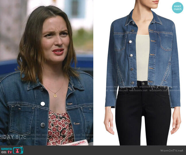 L'Agence Janelle Raw Edge Jacket worn by Angie (Leighton Meester) on Single Parents