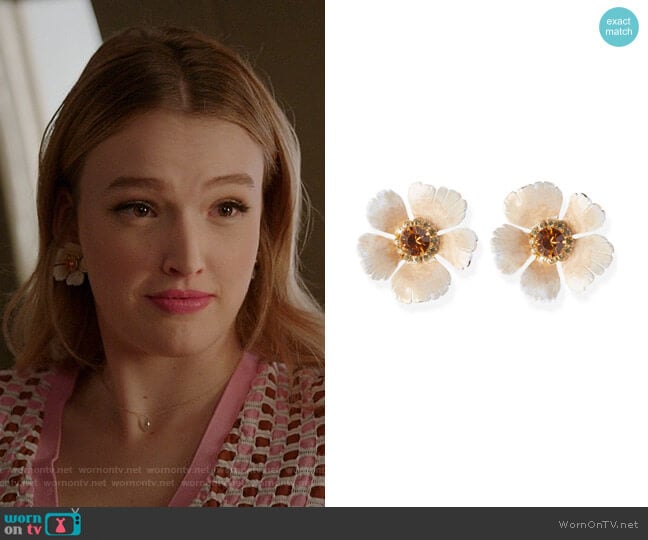 Jennifer Behr Maria Earrings worn by Kirby Anders (Maddison Brown) on Dynasty