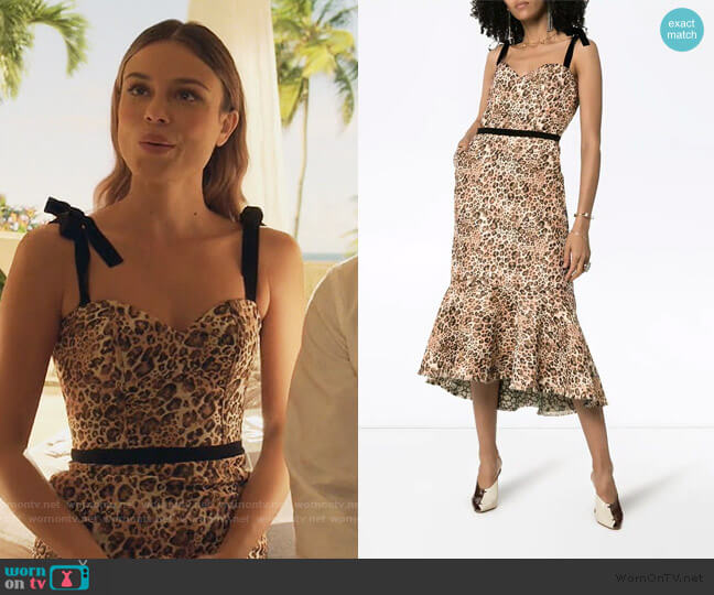 Johanna Ortiz Love Between Species Midi Dress worn by Noa Hamilton (Nathalie Kelley) on The Baker and the Beauty