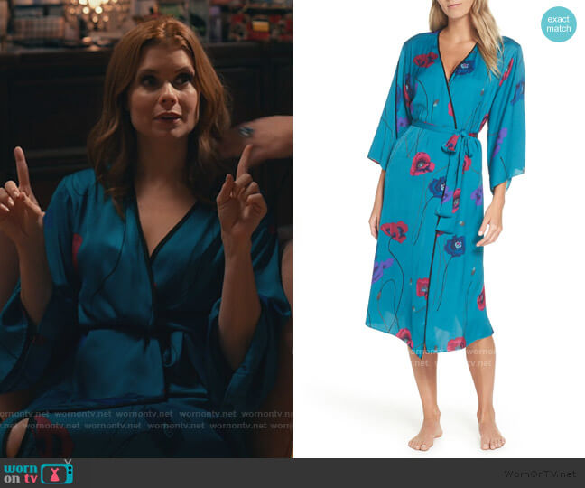 Josie Freestyle Printed Satin Long Robe worn by Maddie Townsend (JoAnna Garcia Swisher) on Sweet Magnolias