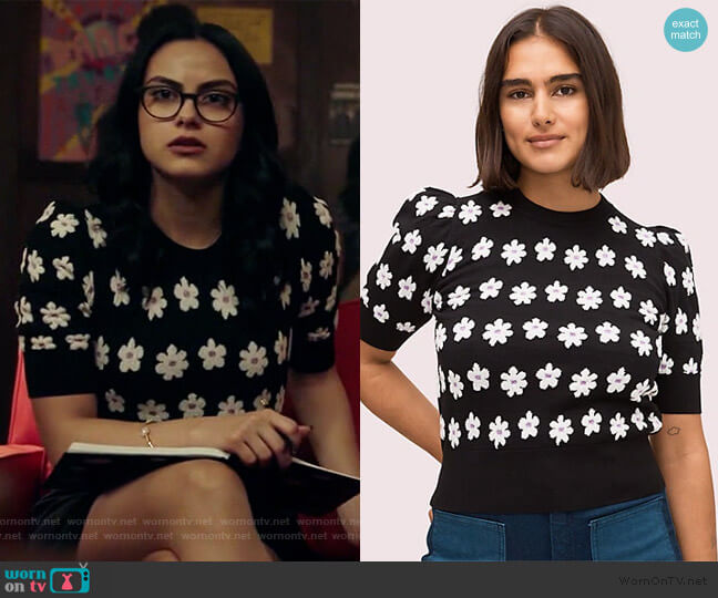 Kate Spade Marker Floral Sweater worn by Veronica Lodge (Camila Mendes) on Riverdale