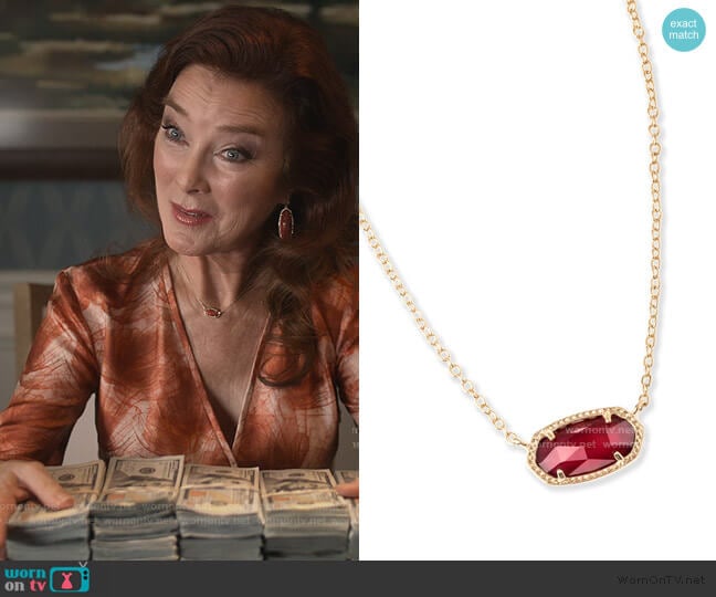 Kendra Scott Elisa Pendant Necklace worn by Lorna Harding (Valerie Mahaffey) on Dead to Me